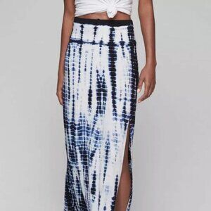 Marina Blue & White Tie Dye Maxi Skirt Size Small